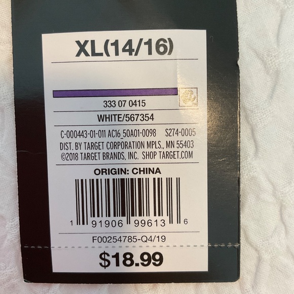 Art Class Youth White Dress With Sparkly Stripes Size XL (14/16) - Picture 4 of 4